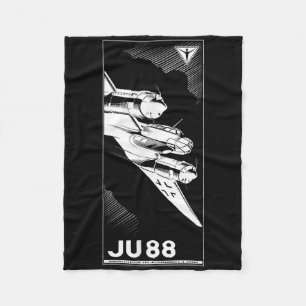 Ju 88 Ww2 German Plane Vintage 1941 Graphic  Fleece Blanket