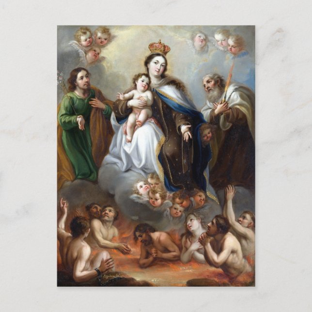 Juan Francisco de Aguilera The Virgin of Carmen Po Postcard (Front)