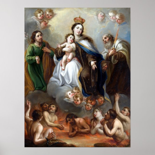 Juan Francisco de Aguilera The Virgin of Carmen Poster (Front)