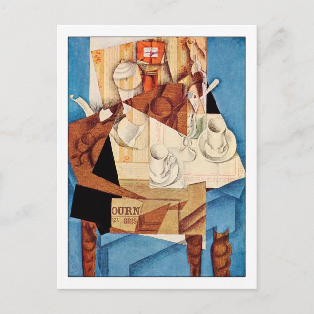 Juan Gris Breakfast Fine Art Postcard (Front)