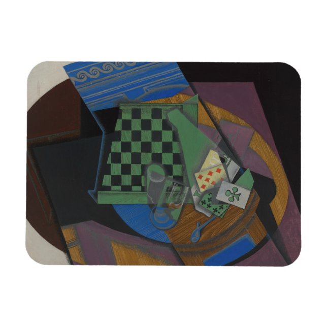 Juan Gris - Checkerboard and Playing Cards Magnet (Horizontal)