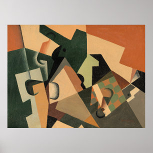 Juan Gris - Glass and Checkerboard, Poster