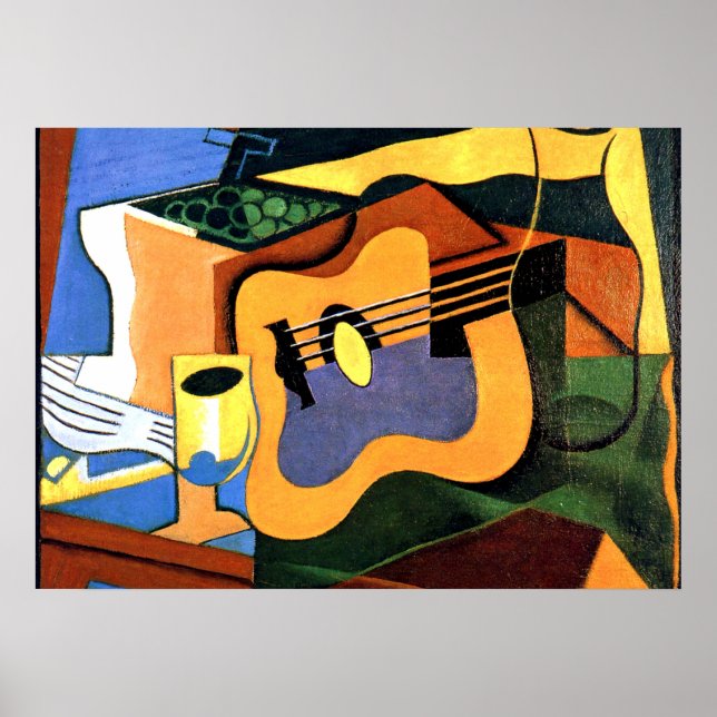 Juan Gris - Guitar and Bottle Poster (Front)