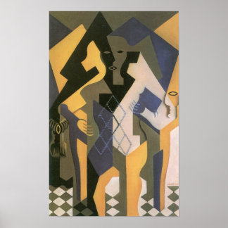 Juan Gris - Harlequin with table Poster