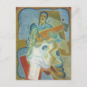 Juan Gris - Pierrot playing guitar Postcard