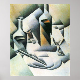 Juan Gris - Still Life with bottles and knives Poster