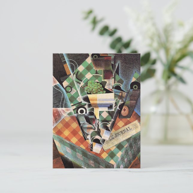Juan Gris - Still Life with Checked Tablecloth Postcard (Standing Front)
