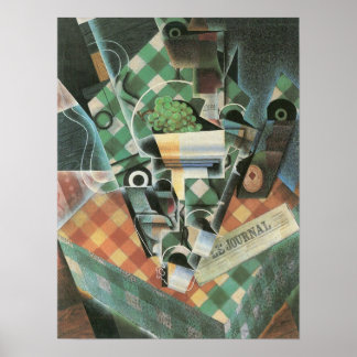 Juan Gris - Still Life with checked tablecloth Poster