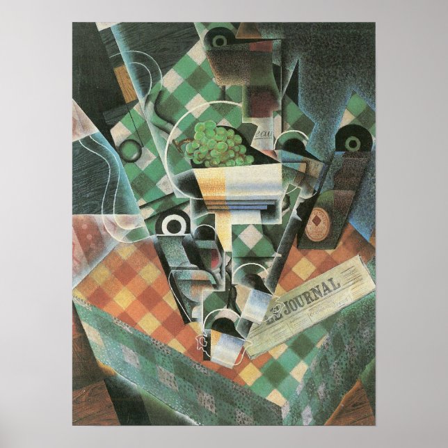 Juan Gris - Still Life with checked tablecloth Poster (Front)