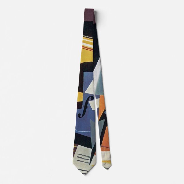 Juan Gris - Violin and Glass - Abstract Art Tie (Front)