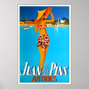 Juan Les Pins Antibes Cote D'Azur French Riviera Poster