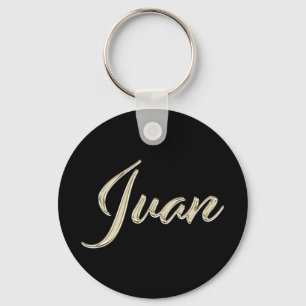 Juan Name whitegold Button Keytags Key Ring