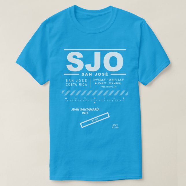 Juan Santamaría International Airport SJO T-Shirt (Design Front)