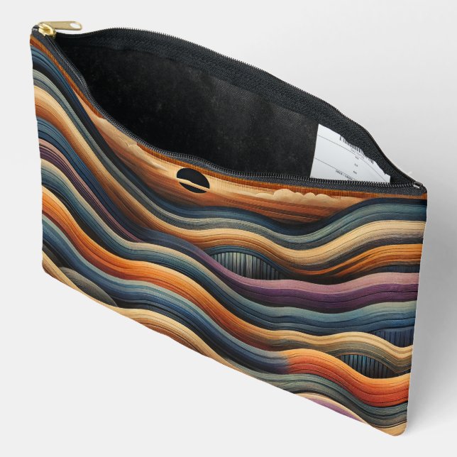 “JUAREZ” HISPANIC-HERITAGE LARGE ACCESSORY POUCH (Open)