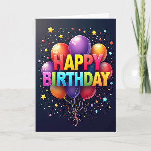 Jubilant 3D Letters Birthday Card