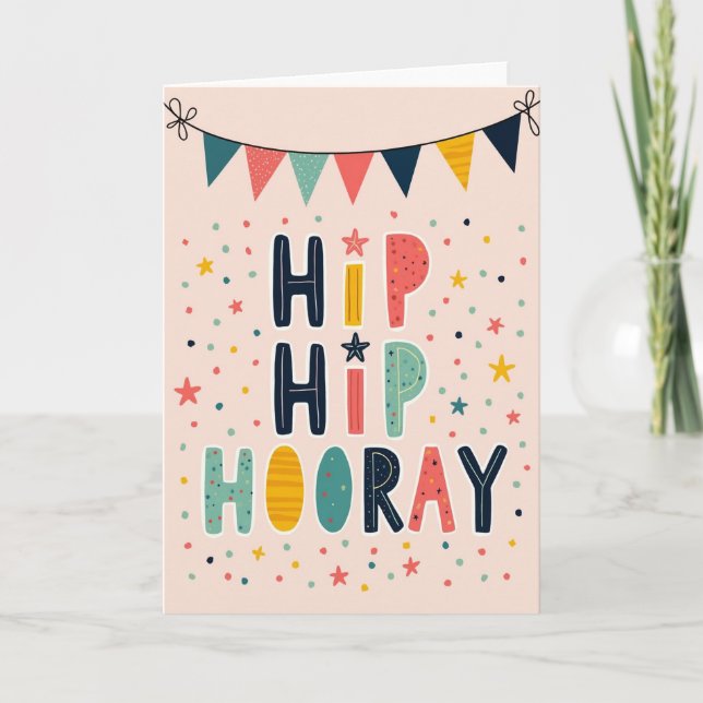 Jubilant Banner Birthday Card (Front)