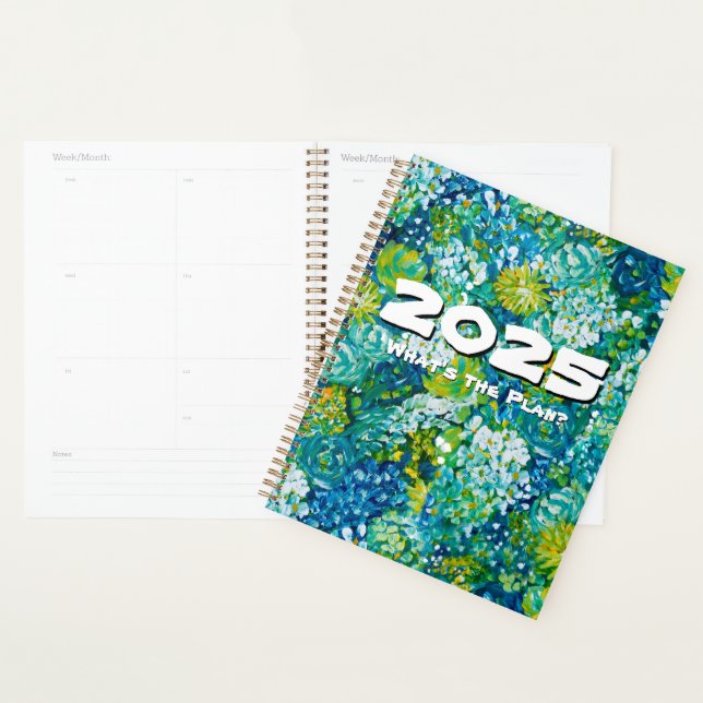 Jubilant-Blue & Green Floral Customisable 2025  Planner (Display)