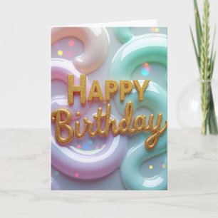 Jubilant Glitter Birthday Card