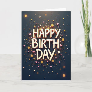 Jubilant Golden Birthday Card