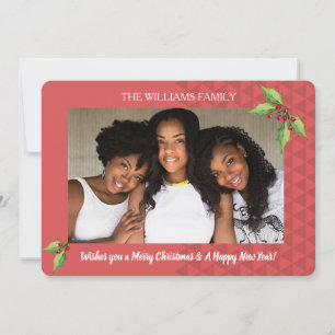 Jubilant Holly Photo Holiday Card