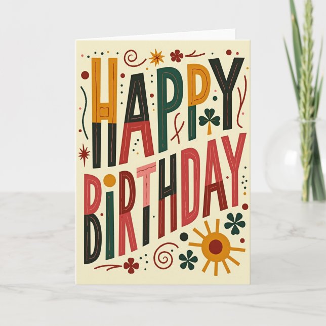 Jubilant Letter Birthday Card (Front)