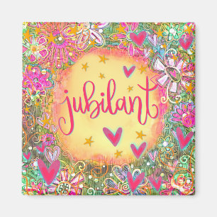 Jubilant Pretty Colourful Floral Hearts Inspirivit Magnet