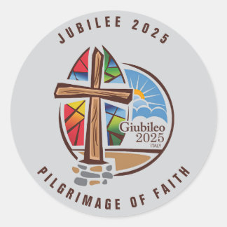 Jubilee 2025 Sticker, Pilgrimage of Faith. Classic Round Sticker