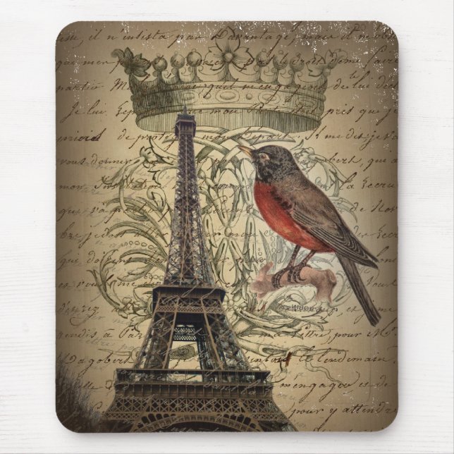 jubilee crown french bird paris eiffel tower mouse mat (Front)