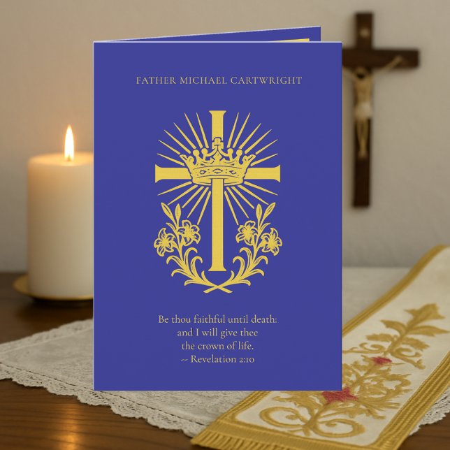 Jubilee Ordination Anniversary Cross Crown Priest Card (Creator Uploaded)