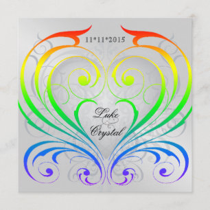 Jubilee Rainbow Heart Wedding Invitation