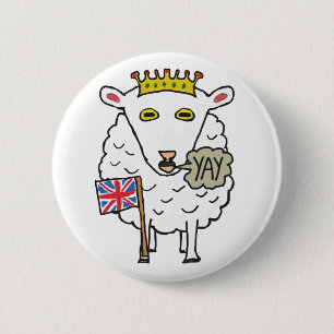 Jubilee Royal Sheep 6 Cm Round Badge