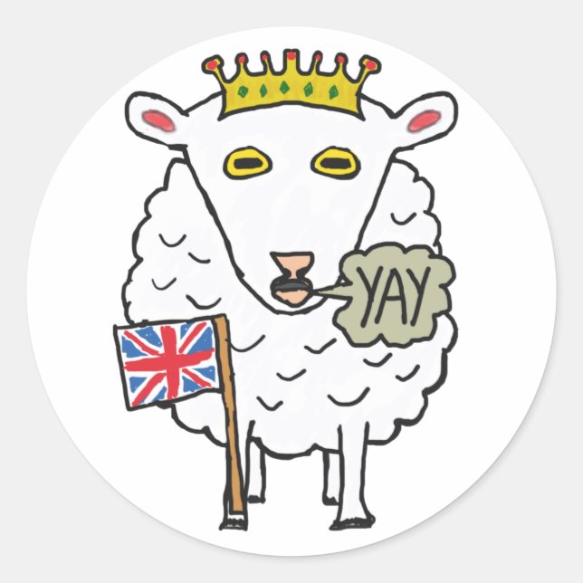 Jubilee Royal Sheep Classic Round Sticker (Front)