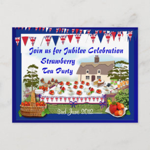 Jubilee Strawberry Tea Party  ~ Postcard