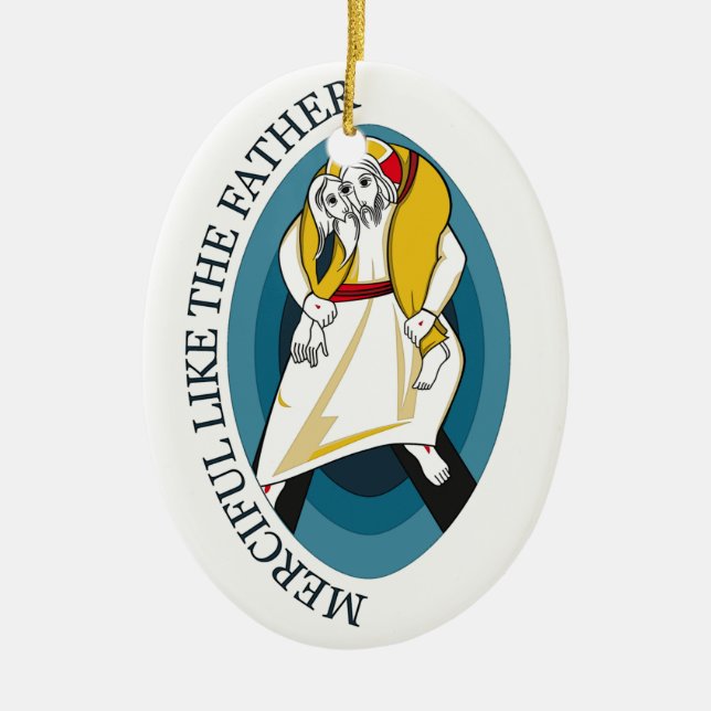 JUBILEE YEAR OF MERCY GEAR CERAMIC TREE DECORATION (Front)