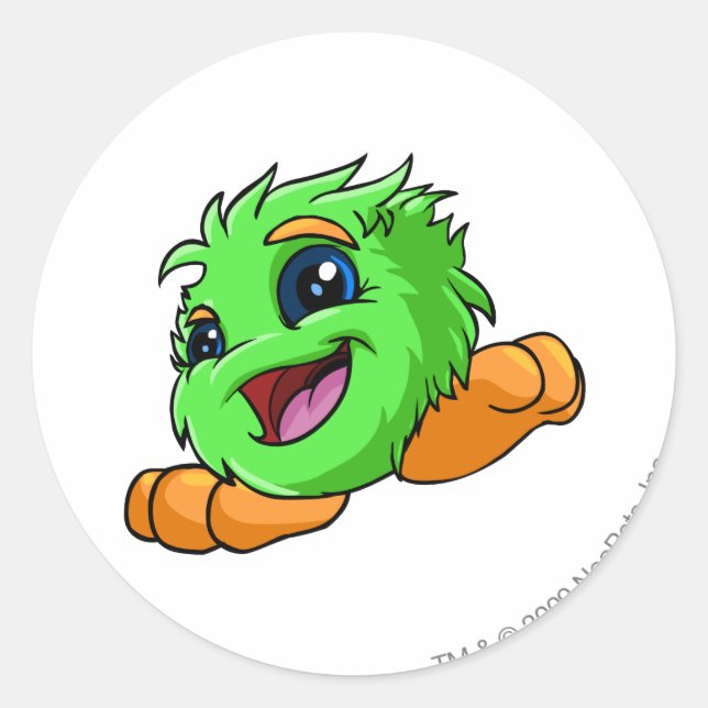 JubJub Green Classic Round Sticker (Front)
