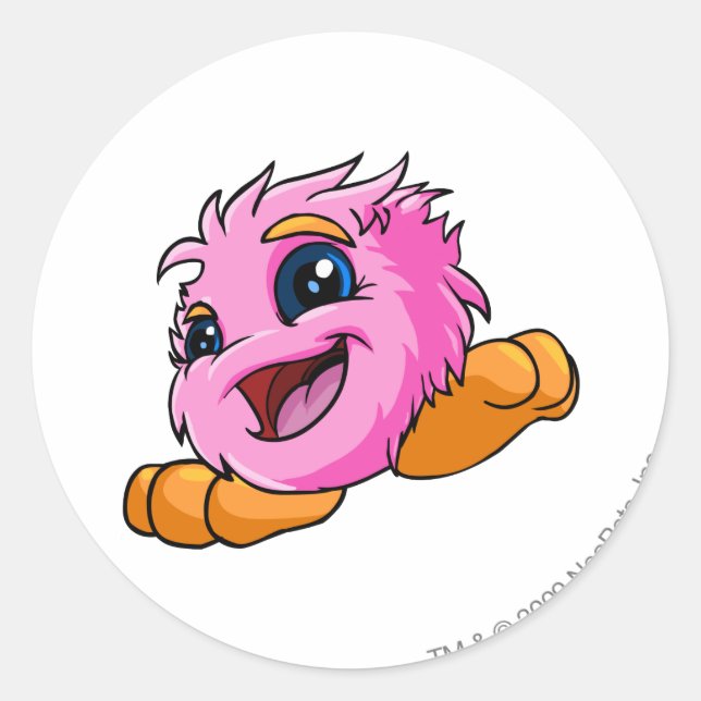 JubJub Pink Classic Round Sticker (Front)