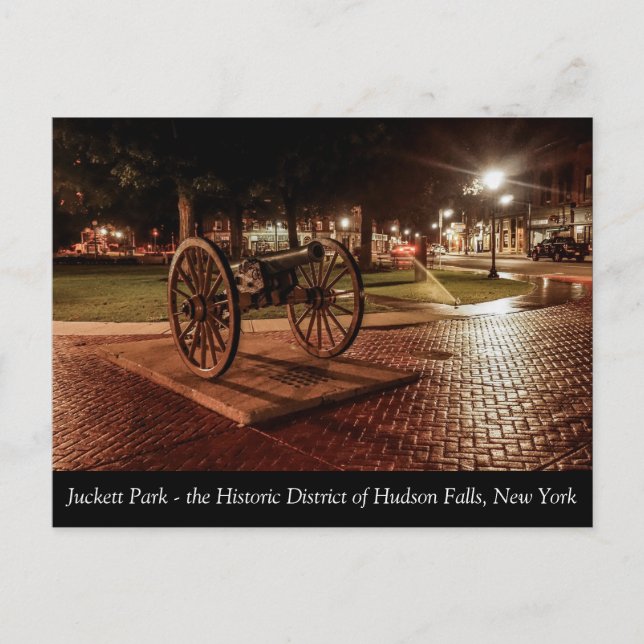 Juckett Park in historic Hudson Falls Postcard (Front)