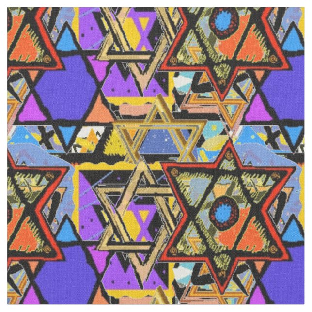 Judaic Customised Fabrics - Mogen David Gifts Fabric (Close Up)