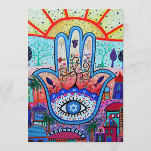 JUDAIC HAMSA BAT BAR MITZVAH INVITATION