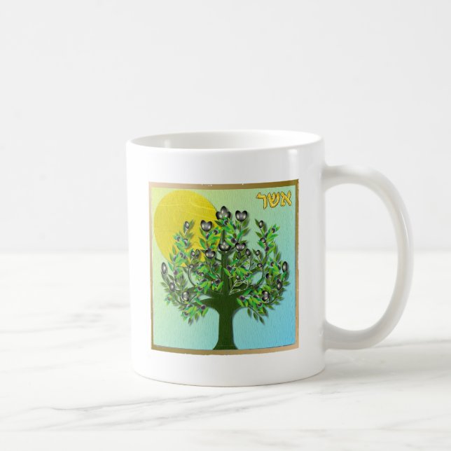Judaica 12 Tribes Israel Asher Coffee Mug (Right)
