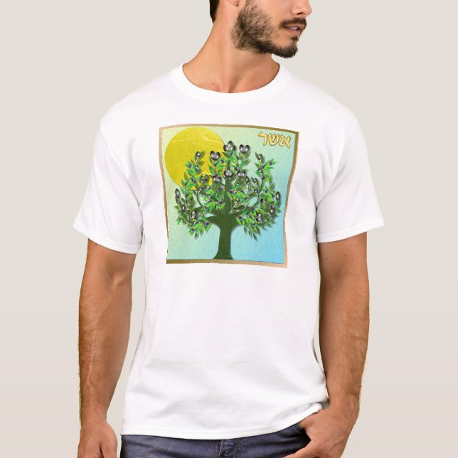 Judaica 12 Tribes Israel Asher T-Shirt (Front)