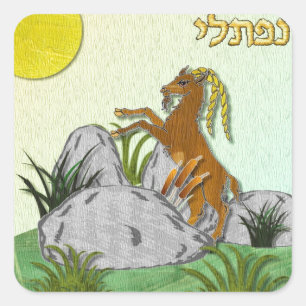 Judaica 12 Tribes Israel Naphtali Square Sticker