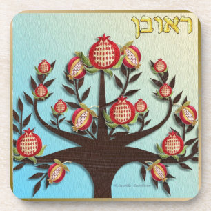 Judaica 12 Tribes Israel Reuben Coaster