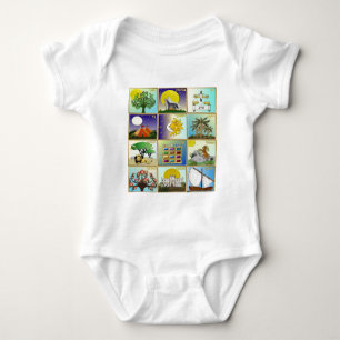 Judaica 12 Tribes of Israel Art Baby Bodysuit