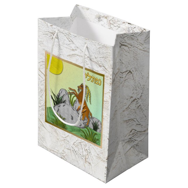 Judaica 12 Tribes Of Israel Art Naphtali Gift Bag (Front Angled)