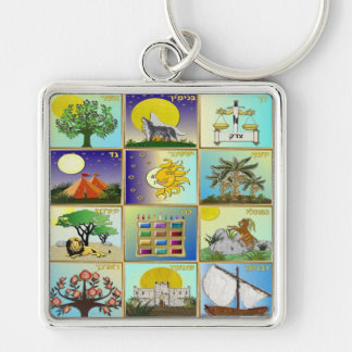 Judaica 12 Tribes Of Israel Art Panels Key Ring