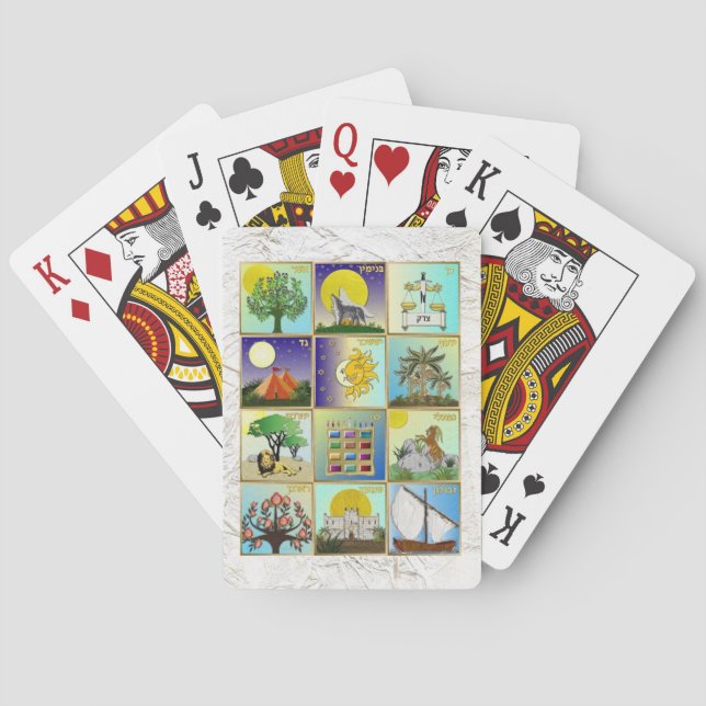 Judaica 12 Tribes Of Israel Art Panels Playing Cards (Back)