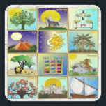 Judaica 12 Tribes Of Israel Art Panels Square Sticker<br><div class="desc">You are viewing The Lee Hiller Design Collection. Apparel,  Gifts & Collectibles Lee Hiller Photography or Digital Art Collection. You can view her Nature photography at http://HikeOurPlanet.com/ and follow her hiking blog within Hot Springs National Park.</div>
