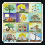 Judaica 12 Tribes Of Israel Art Panels Square Sticker<br><div class="desc">You are viewing The Lee Hiller Design Collection. Apparel,  Gifts & Collectibles Lee Hiller Photography or Digital Art Collection. You can view her Nature photography at http://HikeOurPlanet.com/ and follow her hiking blog within Hot Springs National Park.</div>
