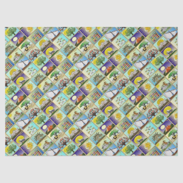 Judaica 12 Tribes Of Israel Art Print Tissue Paper (Front)